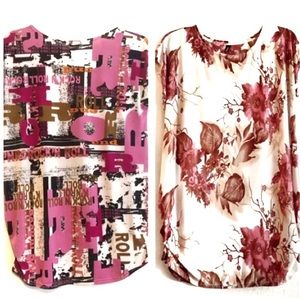 ⭐️TWO Beautiful Print MTTROLI tops sz L